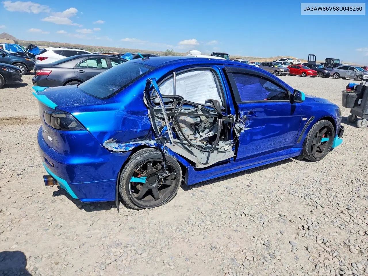 2008 Mitsubishi Lancer Evolution Gsr VIN: JA3AW86V58U045250 Lot: 55059096