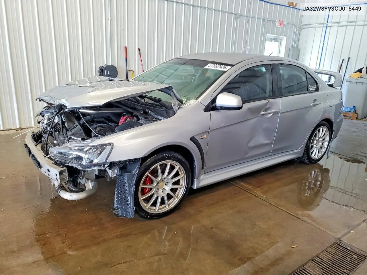 2012 Mitsubishi Lancer Evolution Gsr VIN: JA32W8FV3CU015449 Lot: 57692606