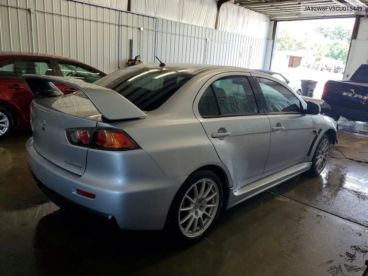 2012 Mitsubishi Lancer Evolution Gsr VIN: JA32W8FV3CU015449 Lot: 57692606