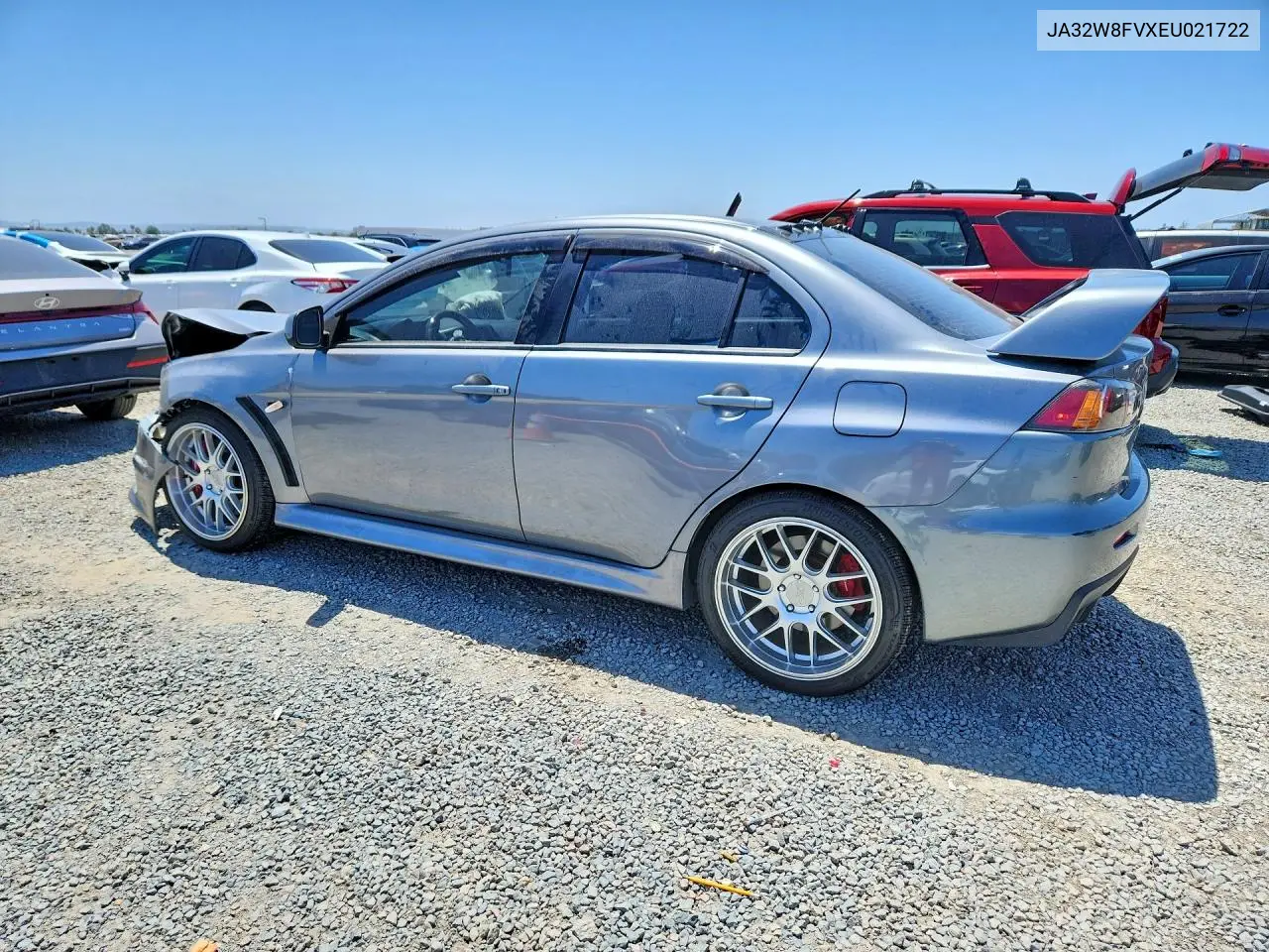 2014 Mitsubishi Lancer Evolution Gsr VIN: JA32W8FVXEU021722 Lot: 54724286