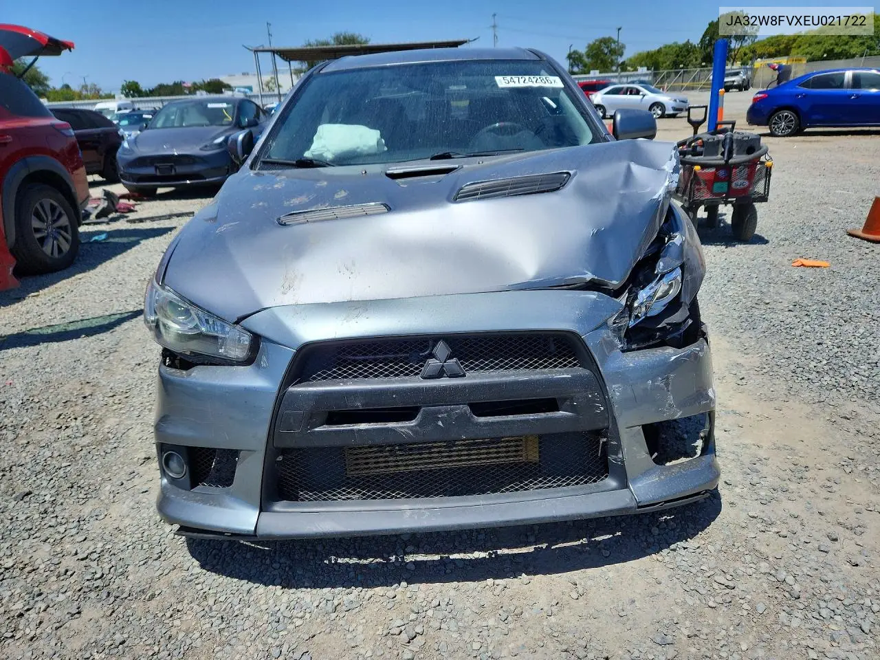2014 Mitsubishi Lancer Evolution Gsr VIN: JA32W8FVXEU021722 Lot: 54724286