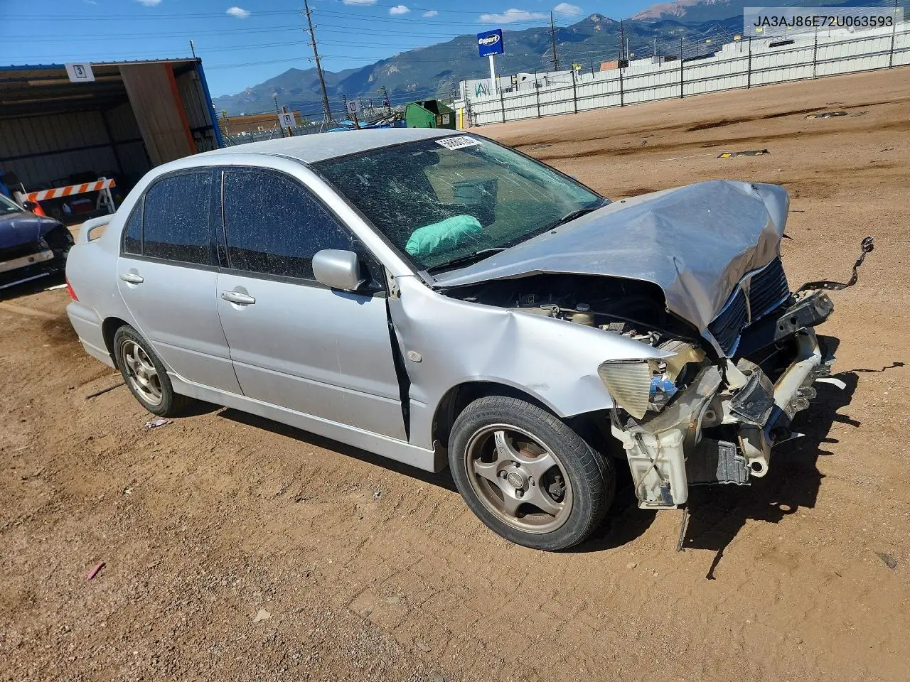 2002 Mitsubishi Lancer Oz Rally VIN: JA3AJ86E72U063593 Lot: 56880126