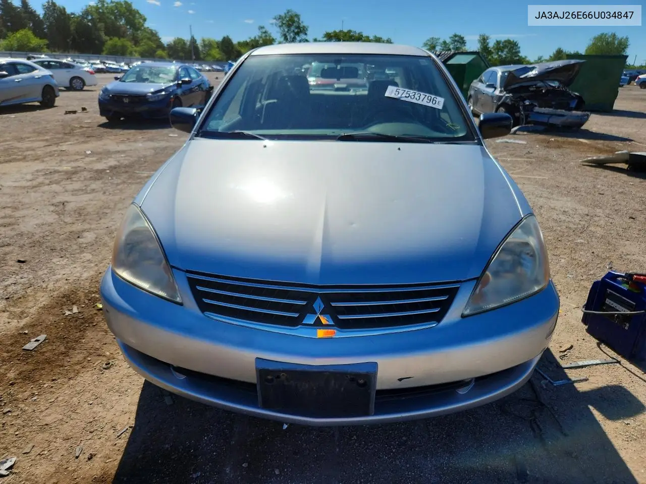 2006 Mitsubishi Lancer Es VIN: JA3AJ26E66U034847 Lot: 57533796