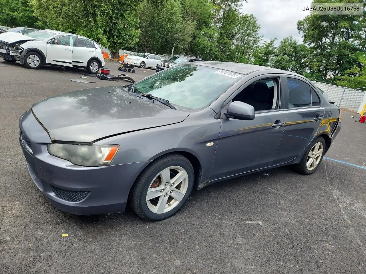 2008 Mitsubishi Lancer Es VIN: JA3AU26U38U016758 Lot: 59395566