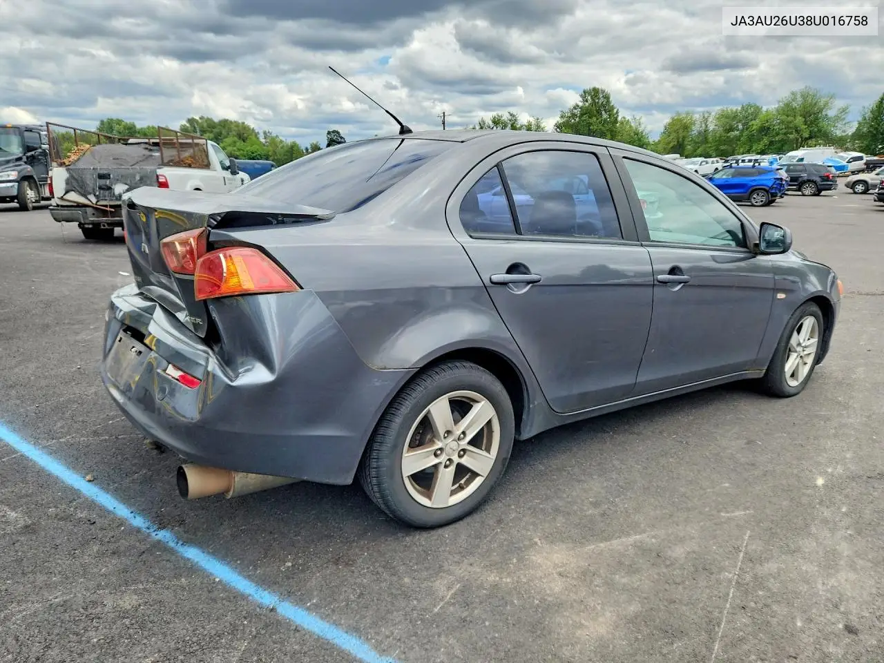 2008 Mitsubishi Lancer Es VIN: JA3AU26U38U016758 Lot: 59395566