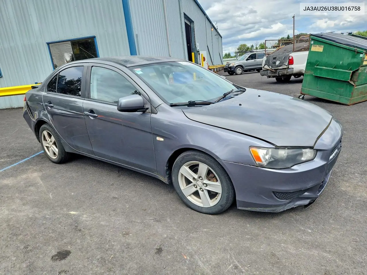 2008 Mitsubishi Lancer Es VIN: JA3AU26U38U016758 Lot: 59395566