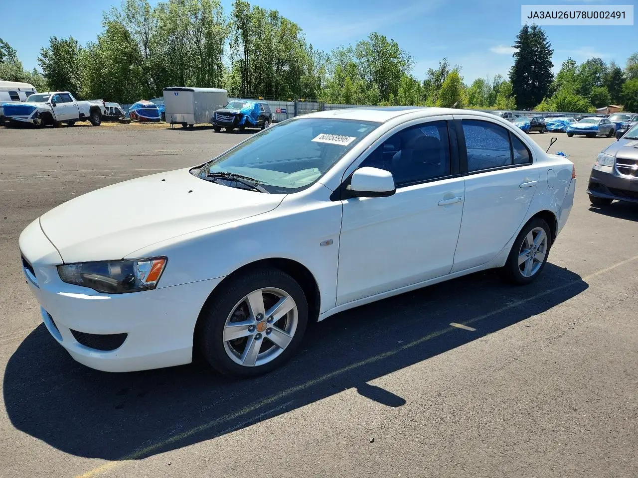 2008 Mitsubishi Lancer Es VIN: JA3AU26U78U002491 Lot: 60058996
