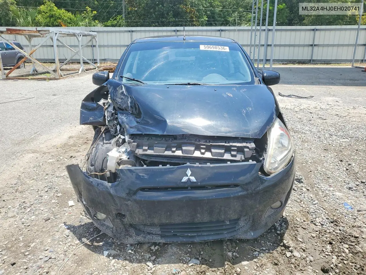 2014 Mitsubishi Mirage Es VIN: ML32A4HJ0EH020741 Lot: 59698536