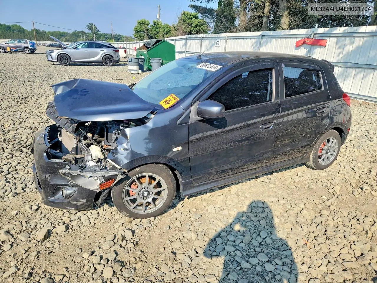 2014 Mitsubishi Mirage Es VIN: ML32A4HJ4EH021794 Lot: 60876446