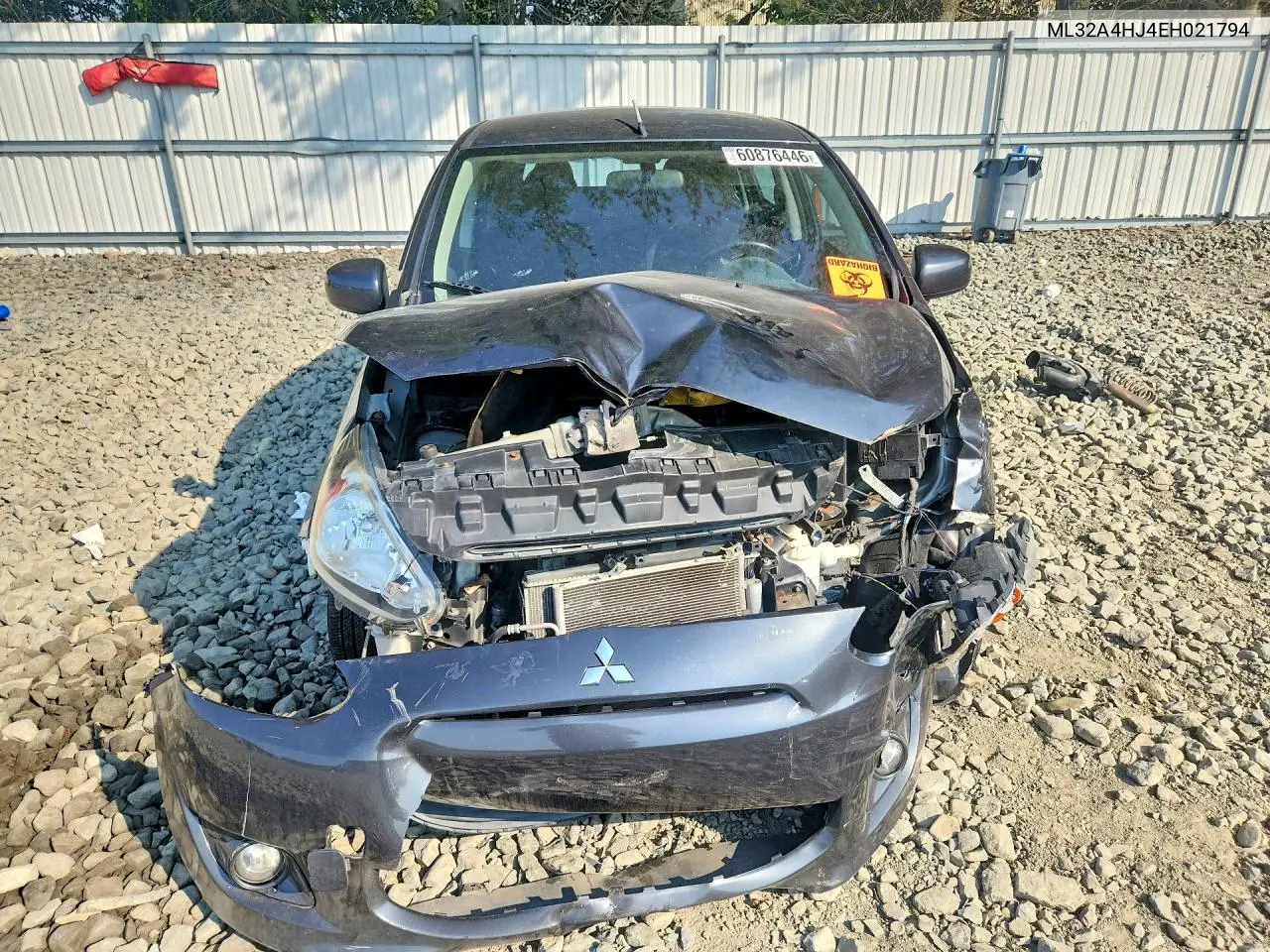 2014 Mitsubishi Mirage Es VIN: ML32A4HJ4EH021794 Lot: 60876446
