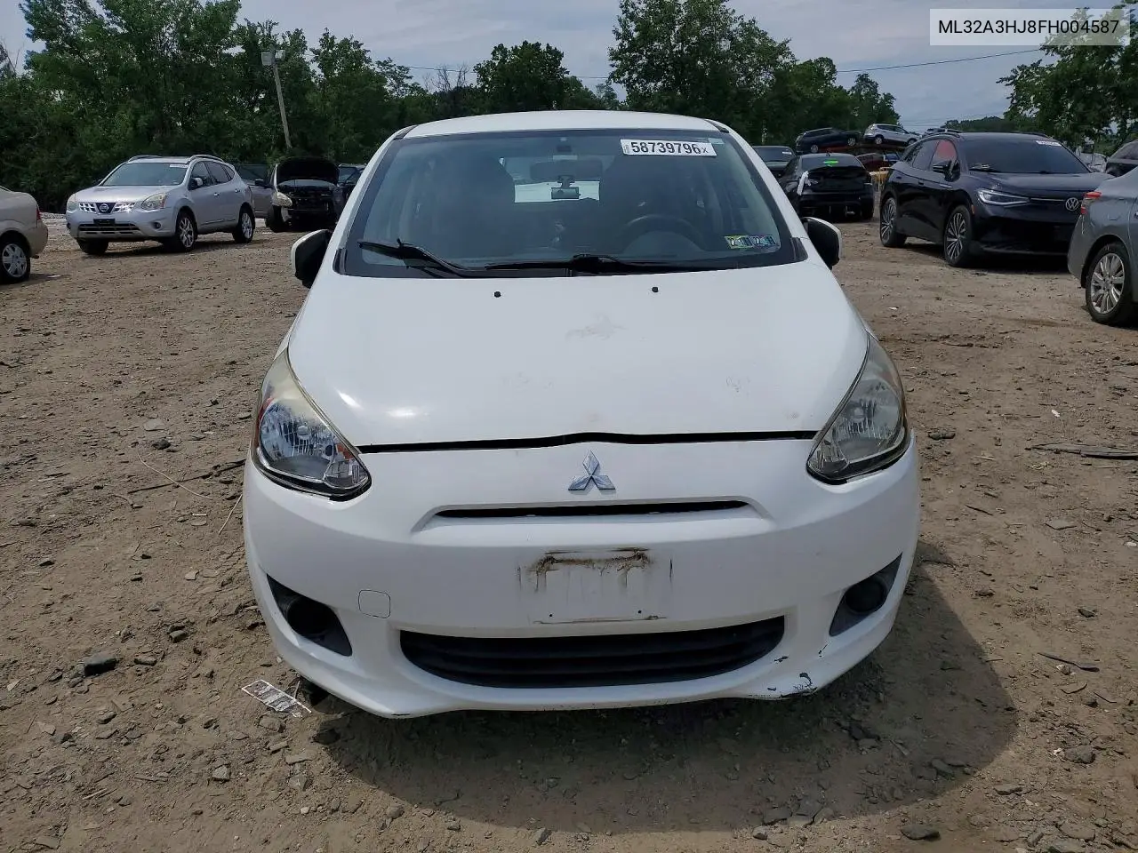 2015 Mitsubishi Mirage De VIN: ML32A3HJ8FH004587 Lot: 58739796