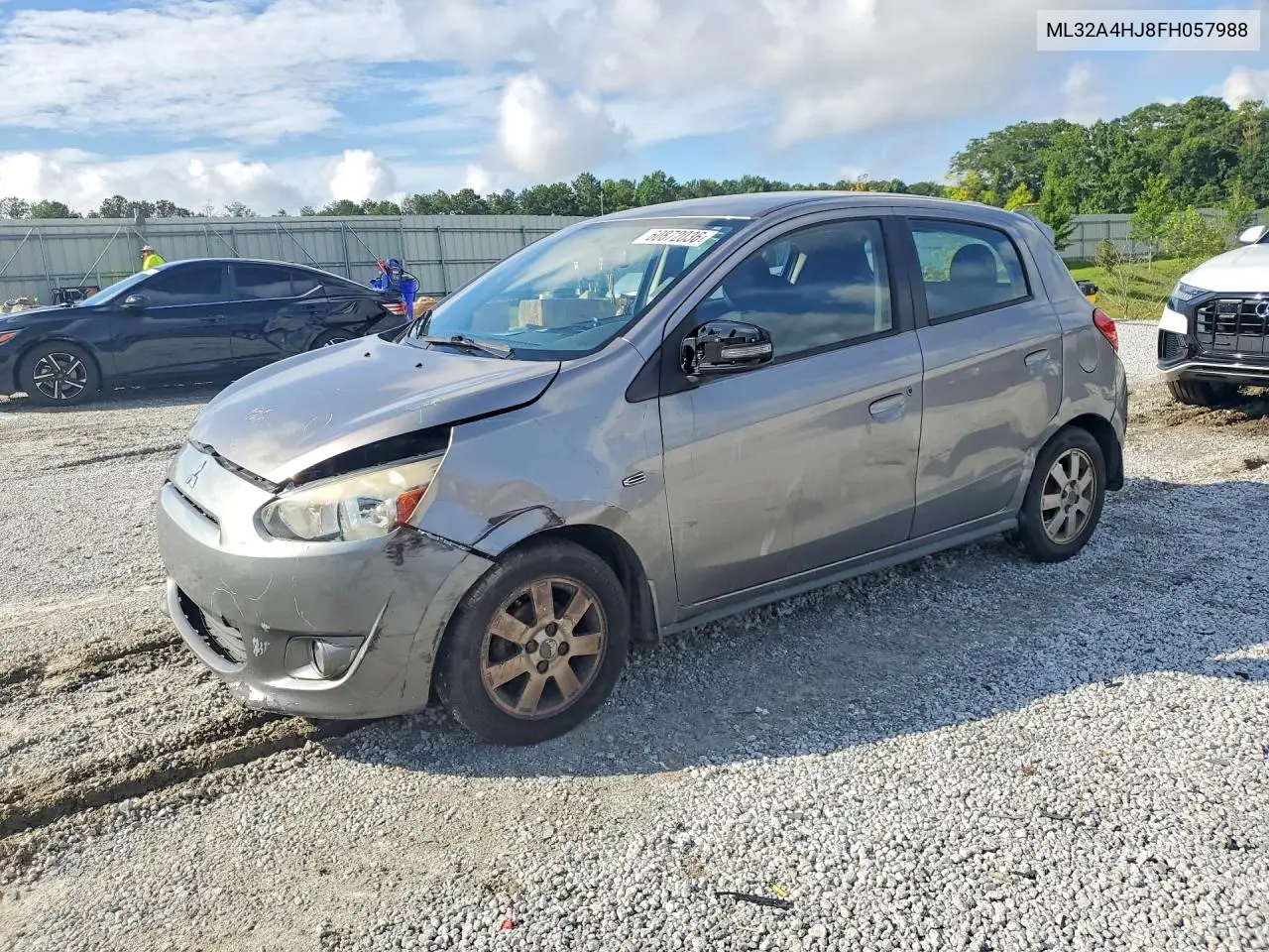 2015 Mitsubishi Mirage Es VIN: ML32A4HJ8FH057988 Lot: 60872036