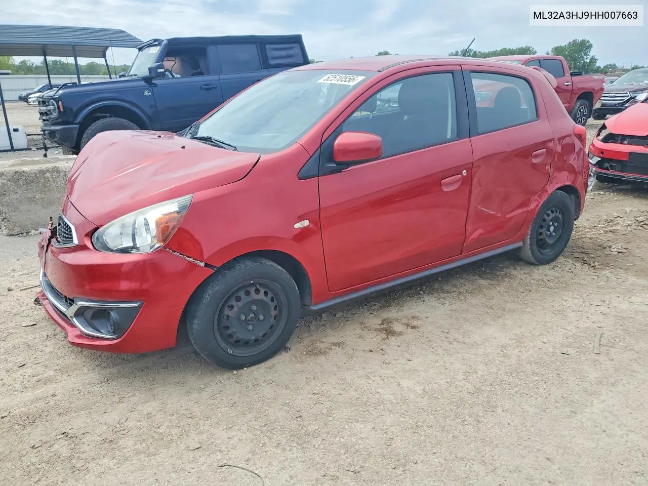 2017 Mitsubishi Mirage Es VIN: ML32A3HJ9HH007663 Lot: 52510556