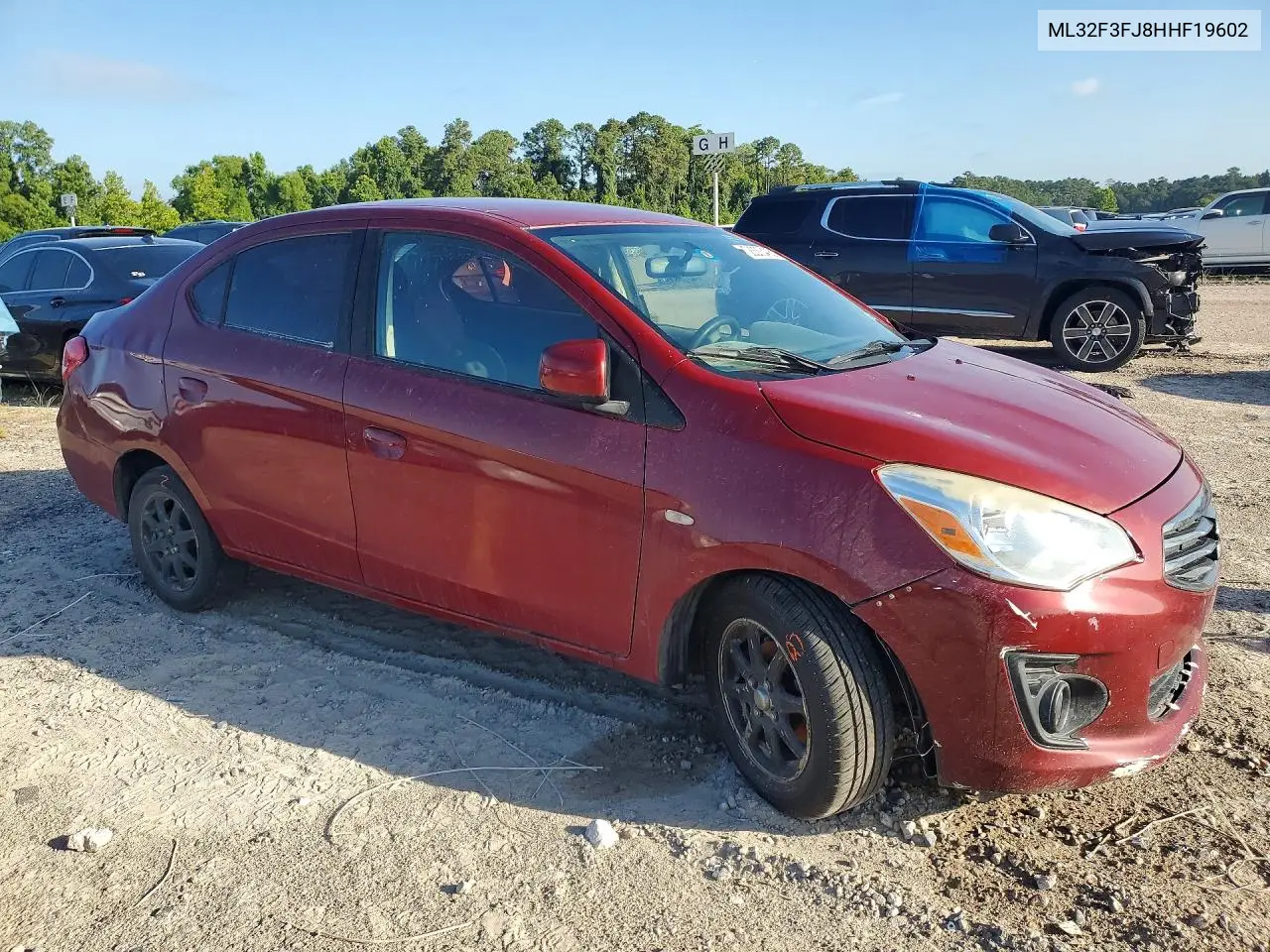 2017 Mitsubishi Mirage G4 Es VIN: ML32F3FJ8HHF19602 Lot: 58333406