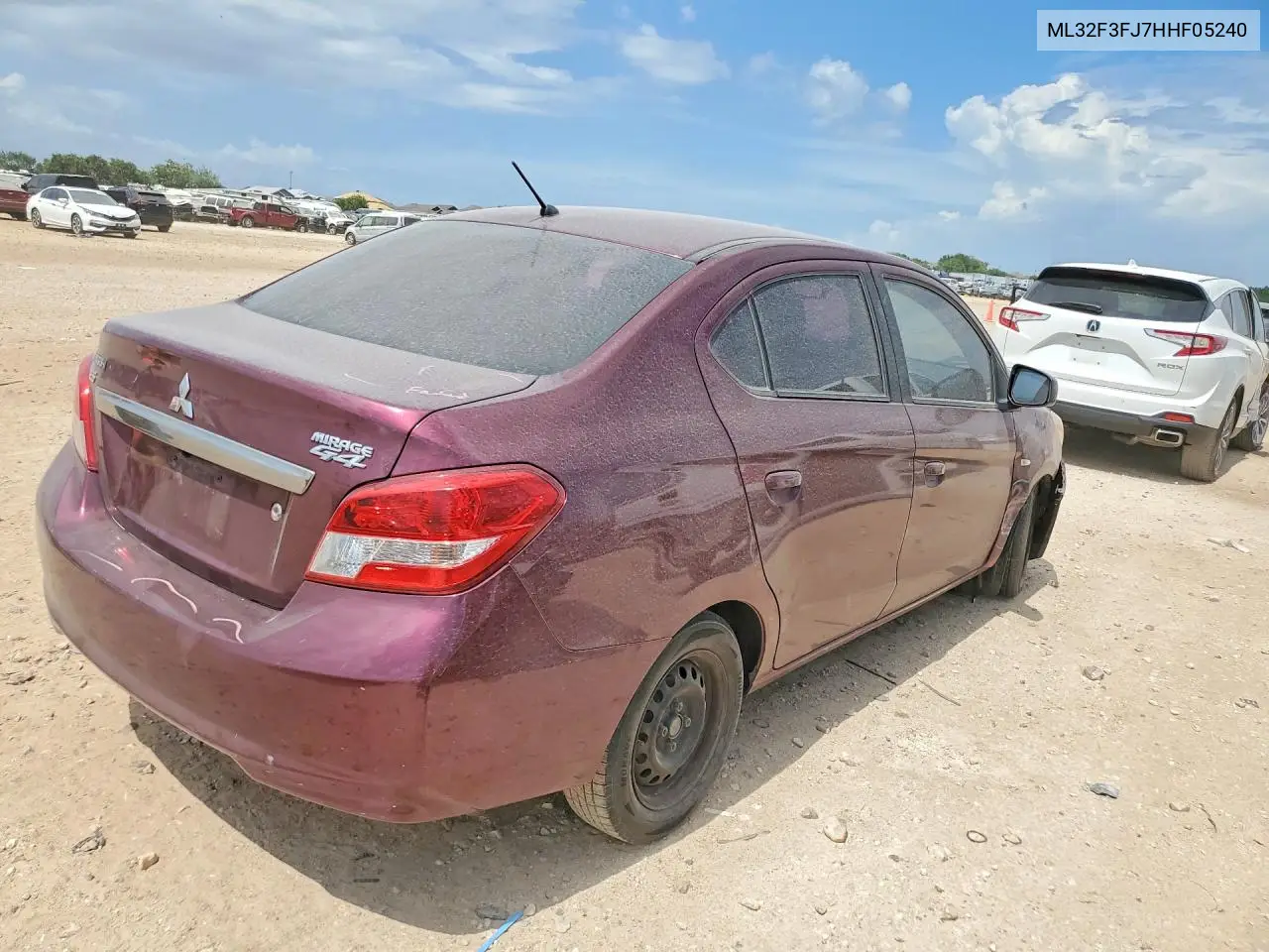 2017 Mitsubishi Mirage G4 Es VIN: ML32F3FJ7HHF05240 Lot: 60253846