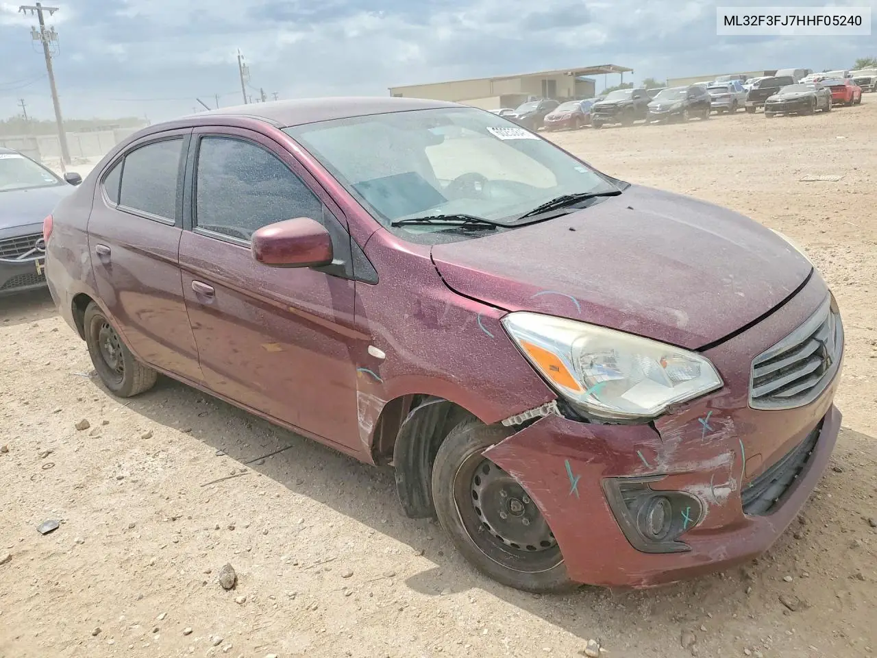 2017 Mitsubishi Mirage G4 Es VIN: ML32F3FJ7HHF05240 Lot: 60253846
