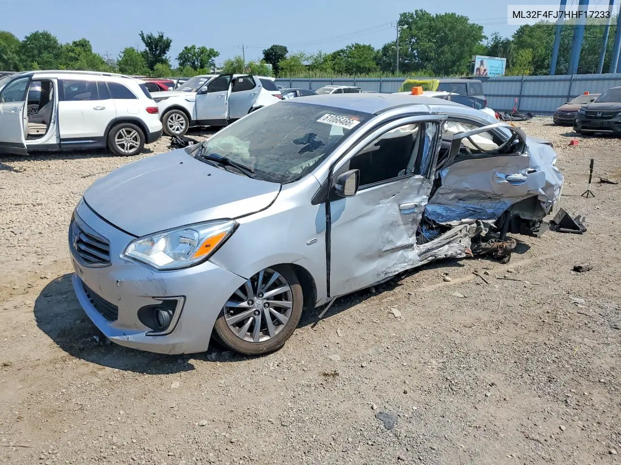 2017 Mitsubishi Mirage G4 Se VIN: ML32F4FJ7HHF17233 Lot: 61066466