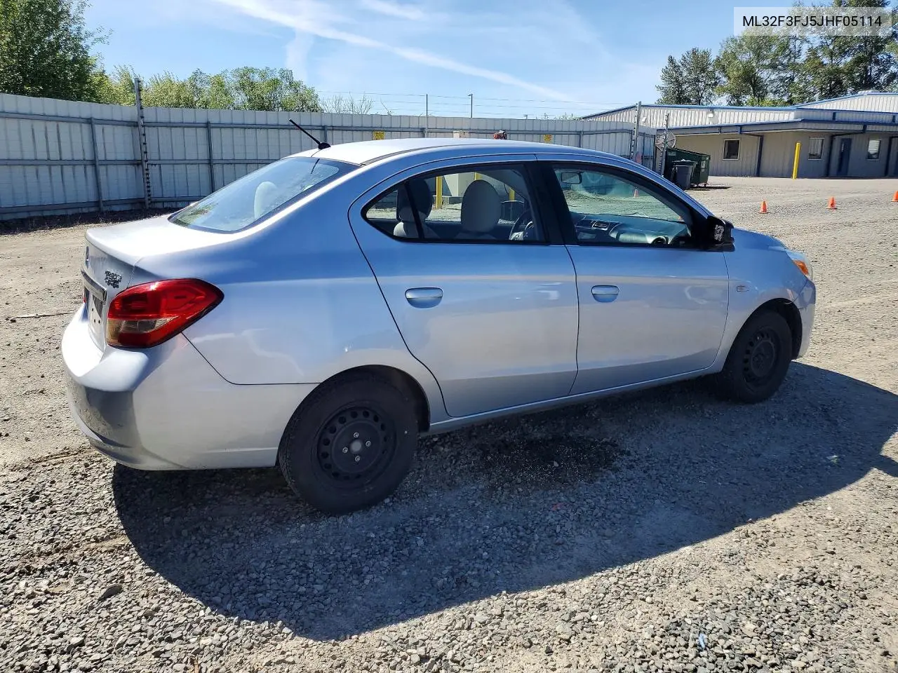 2018 Mitsubishi Mirage G4 Es VIN: ML32F3FJ5JHF05114 Lot: 57406256