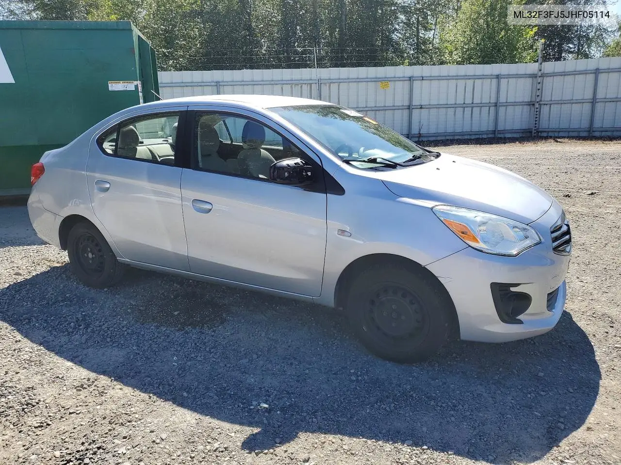 2018 Mitsubishi Mirage G4 Es VIN: ML32F3FJ5JHF05114 Lot: 57406256
