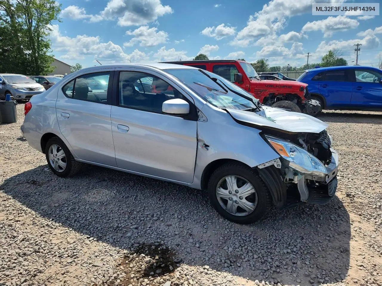 2018 Mitsubishi Mirage G4 Es VIN: ML32F3FJ5JHF14394 Lot: 60326826