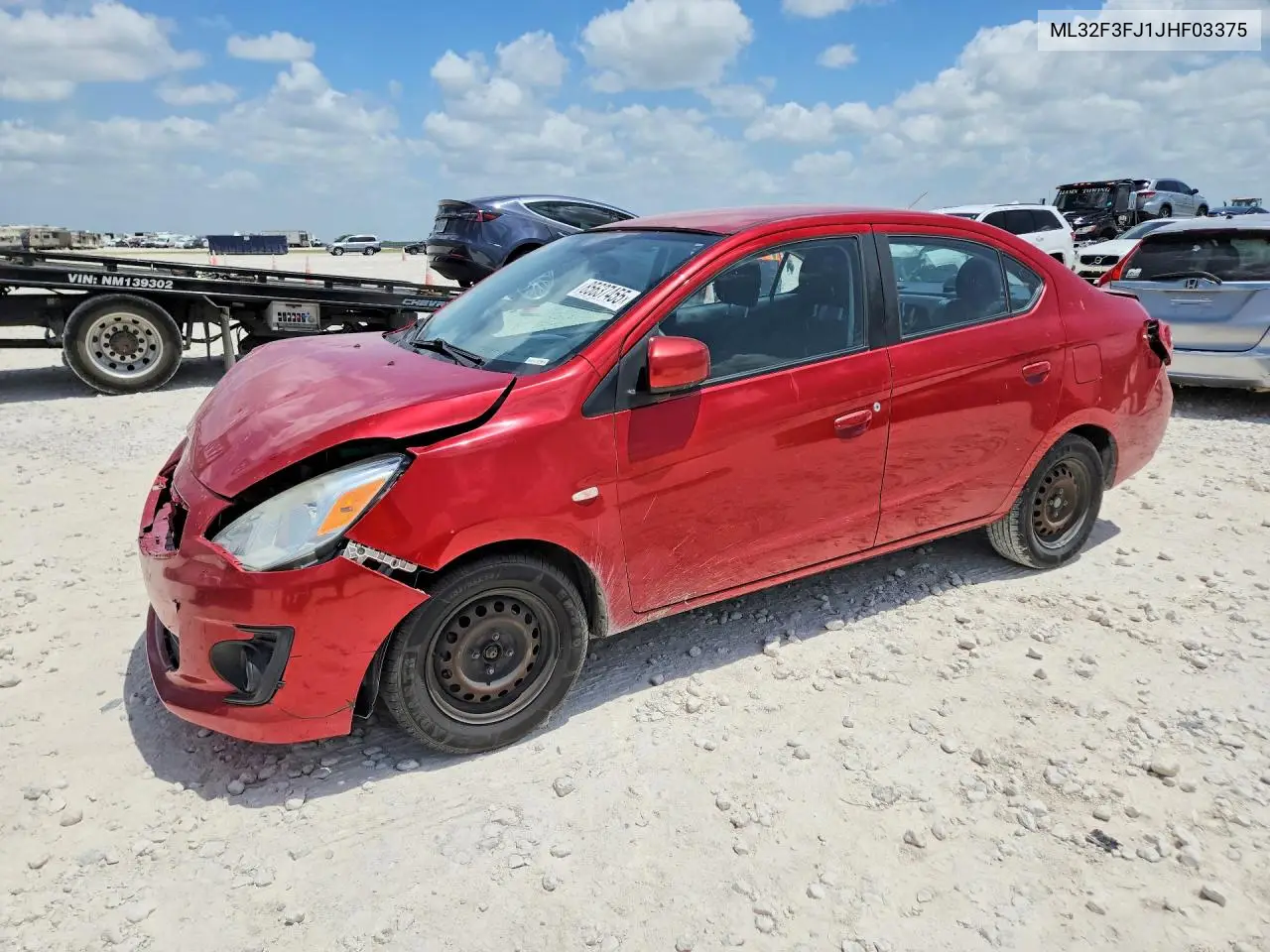 2018 Mitsubishi Mirage VIN: ML32F3FJ1JHF03375 Lot: 85637455