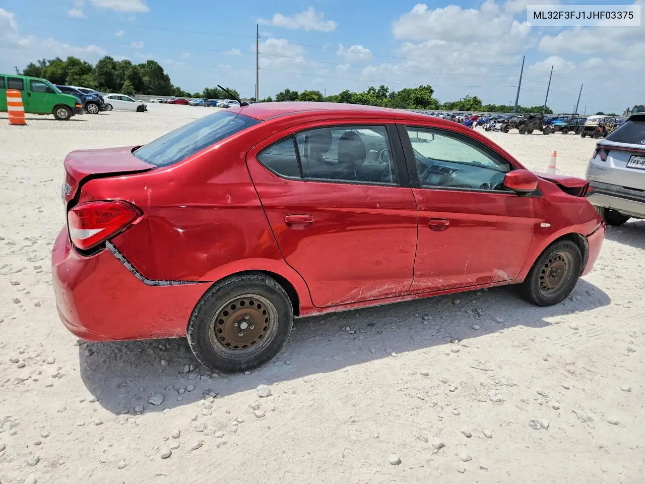 2018 Mitsubishi Mirage VIN: ML32F3FJ1JHF03375 Lot: 85637455