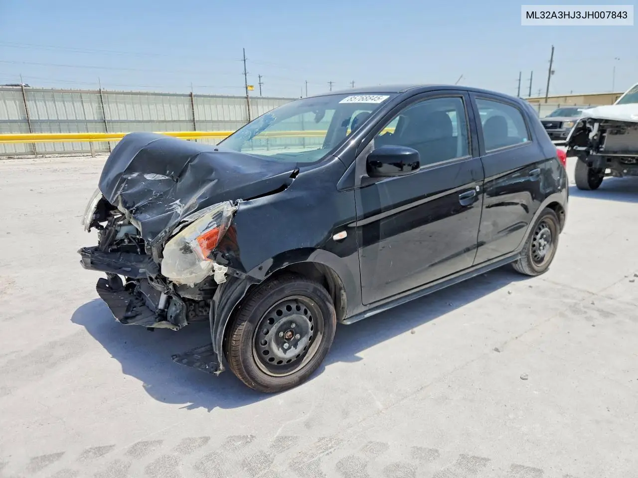 2018 Mitsubishi Mirage Es VIN: ML32A3HJ3JH007843 Lot: 85768845