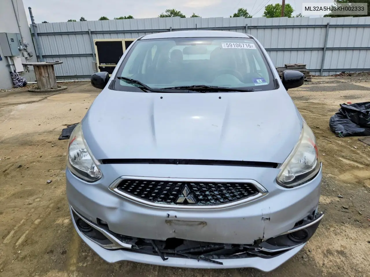 2019 Mitsubishi Mirage Le VIN: ML32A5HJ3KH002333 Lot: 59106716