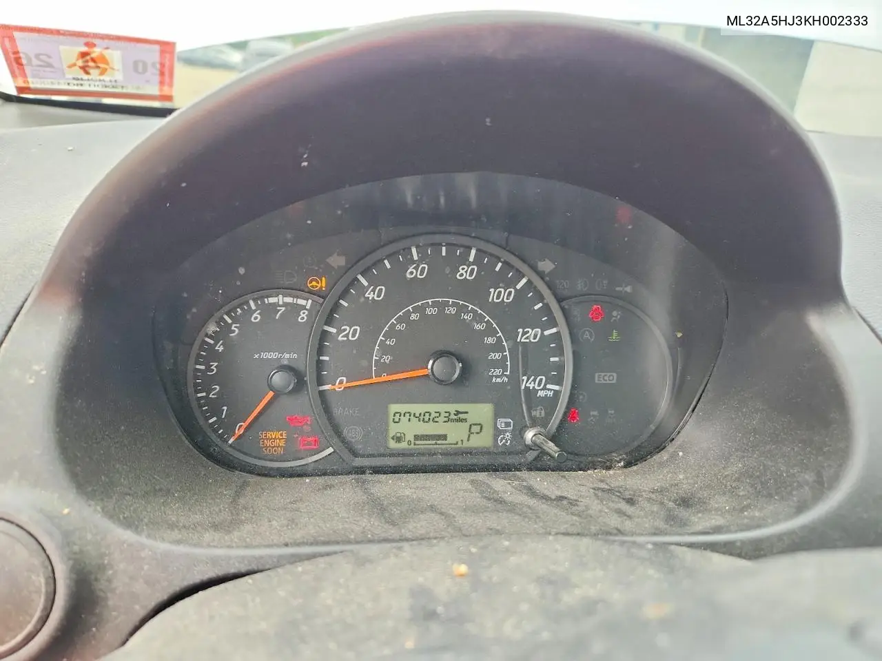 2019 Mitsubishi Mirage Le VIN: ML32A5HJ3KH002333 Lot: 59106716