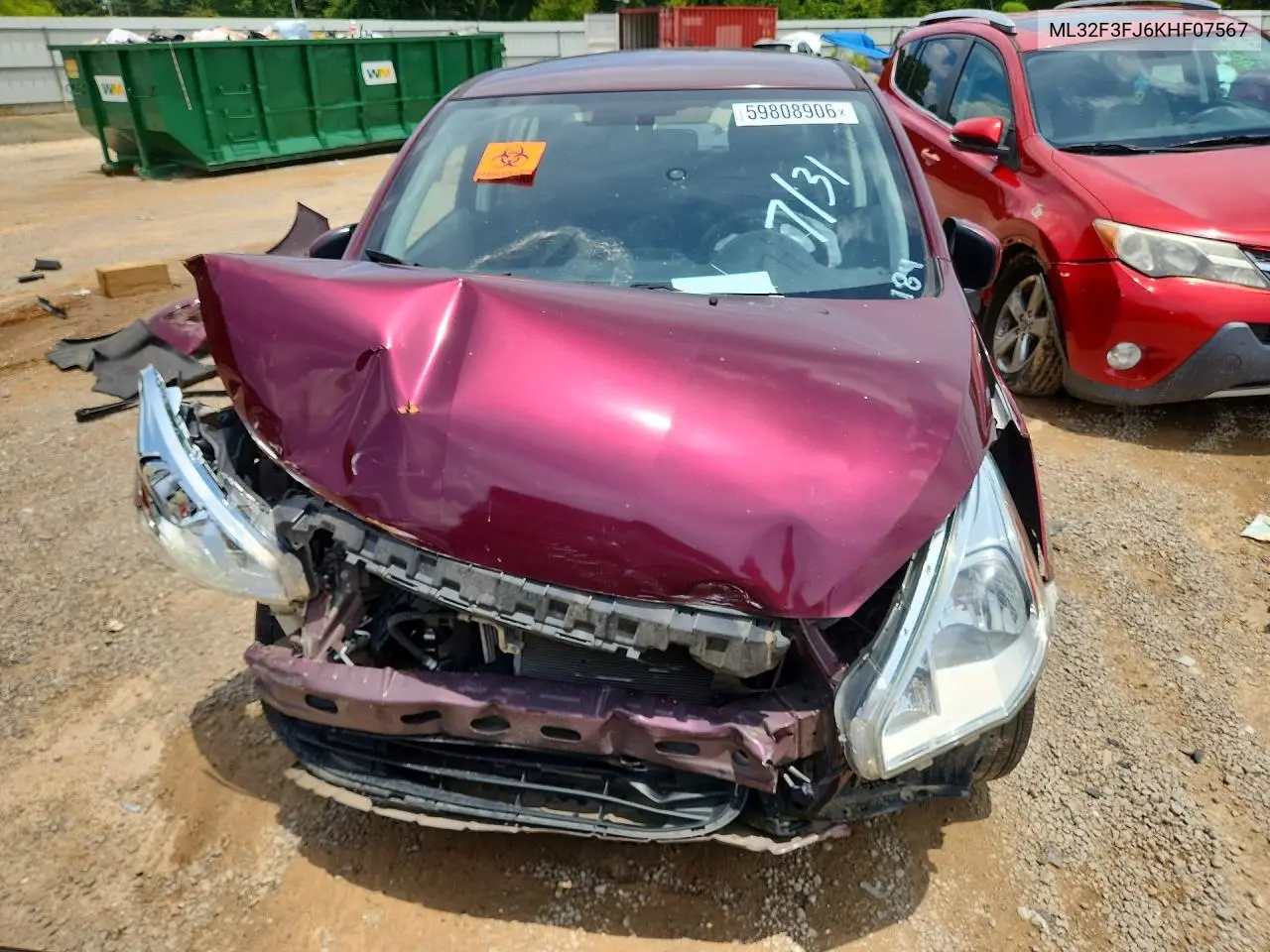 2019 Mitsubishi Mirage G4 Es VIN: ML32F3FJ6KHF07567 Lot: 59808906