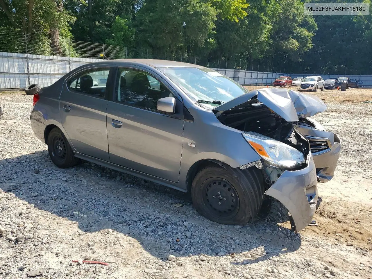 2019 Mitsubishi Mirage G4 Es VIN: ML32F3FJ4KHF18180 Lot: 60026696