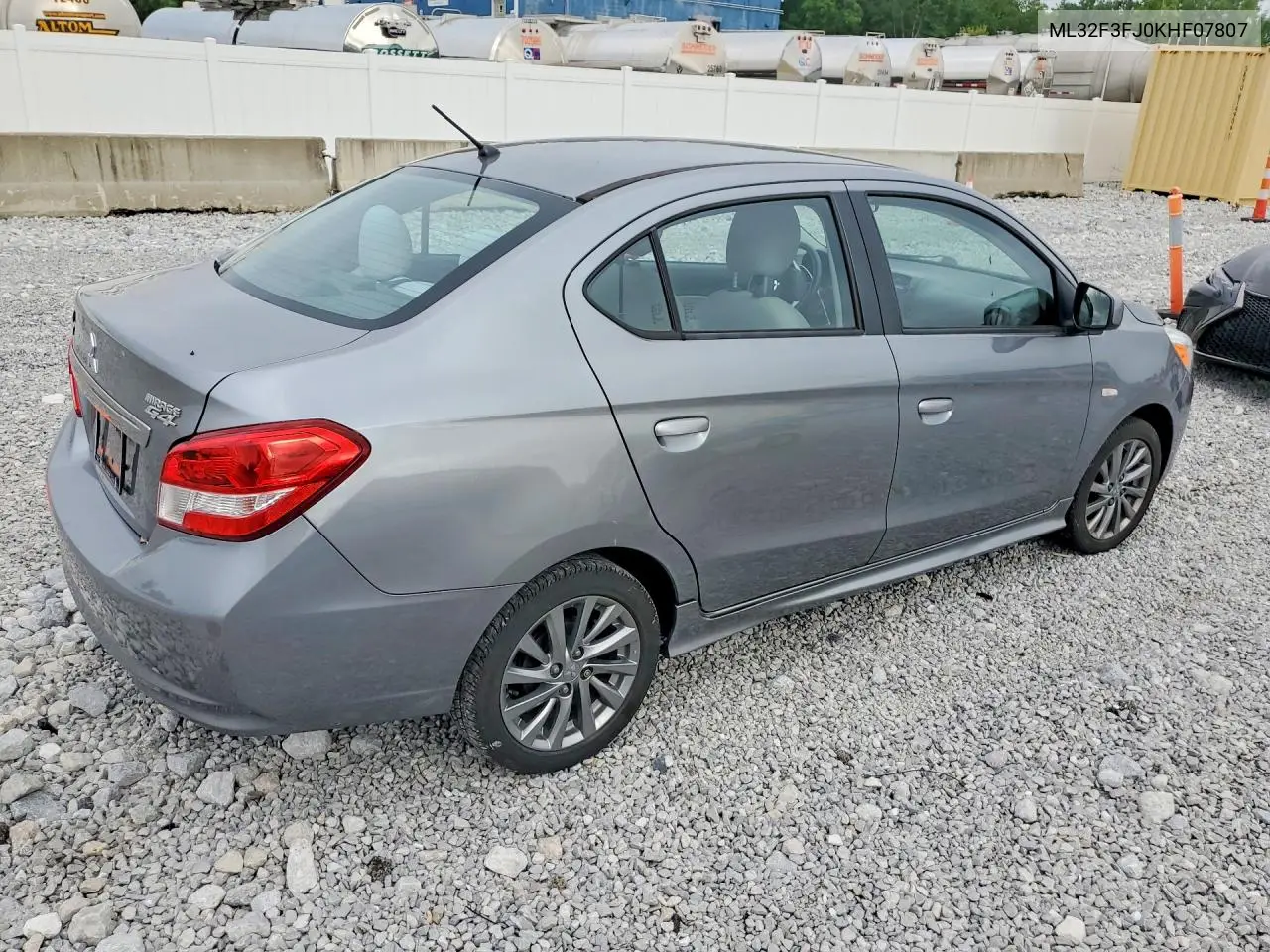 2019 Mitsubishi Mirage G4 Es VIN: ML32F3FJ0KHF07807 Lot: 60169006
