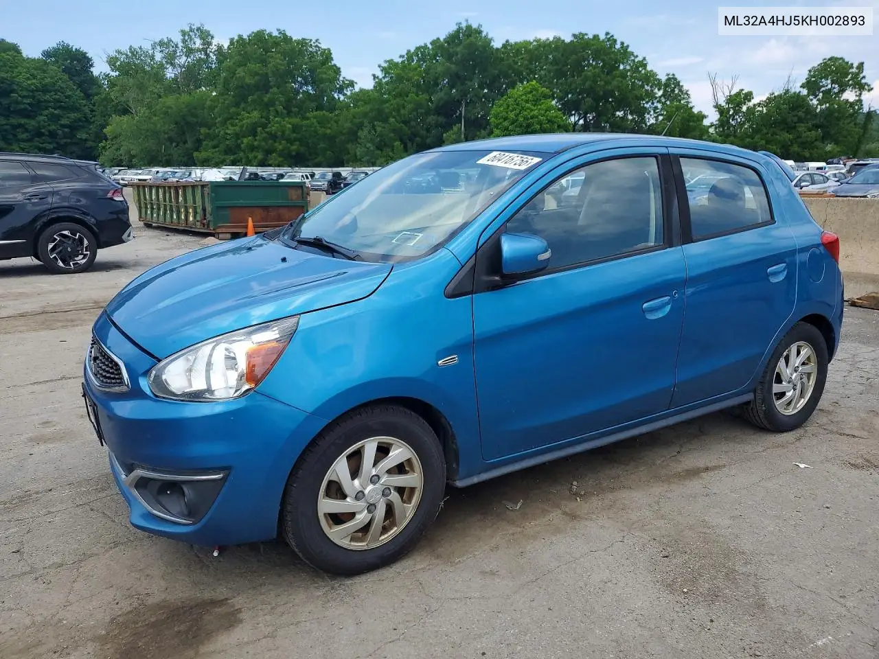 2019 Mitsubishi Mirage Se VIN: ML32A4HJ5KH002893 Lot: 60416756