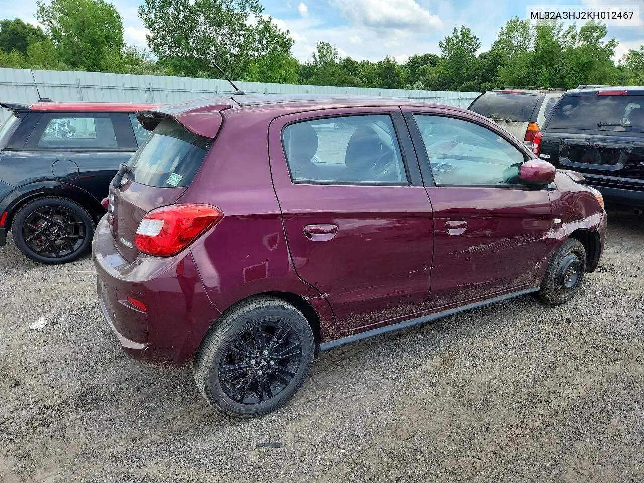 2019 Mitsubishi Mirage Es VIN: ML32A3HJ2KH012467 Lot: 60557806