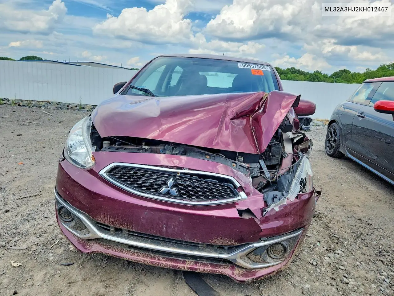2019 Mitsubishi Mirage Es VIN: ML32A3HJ2KH012467 Lot: 60557806
