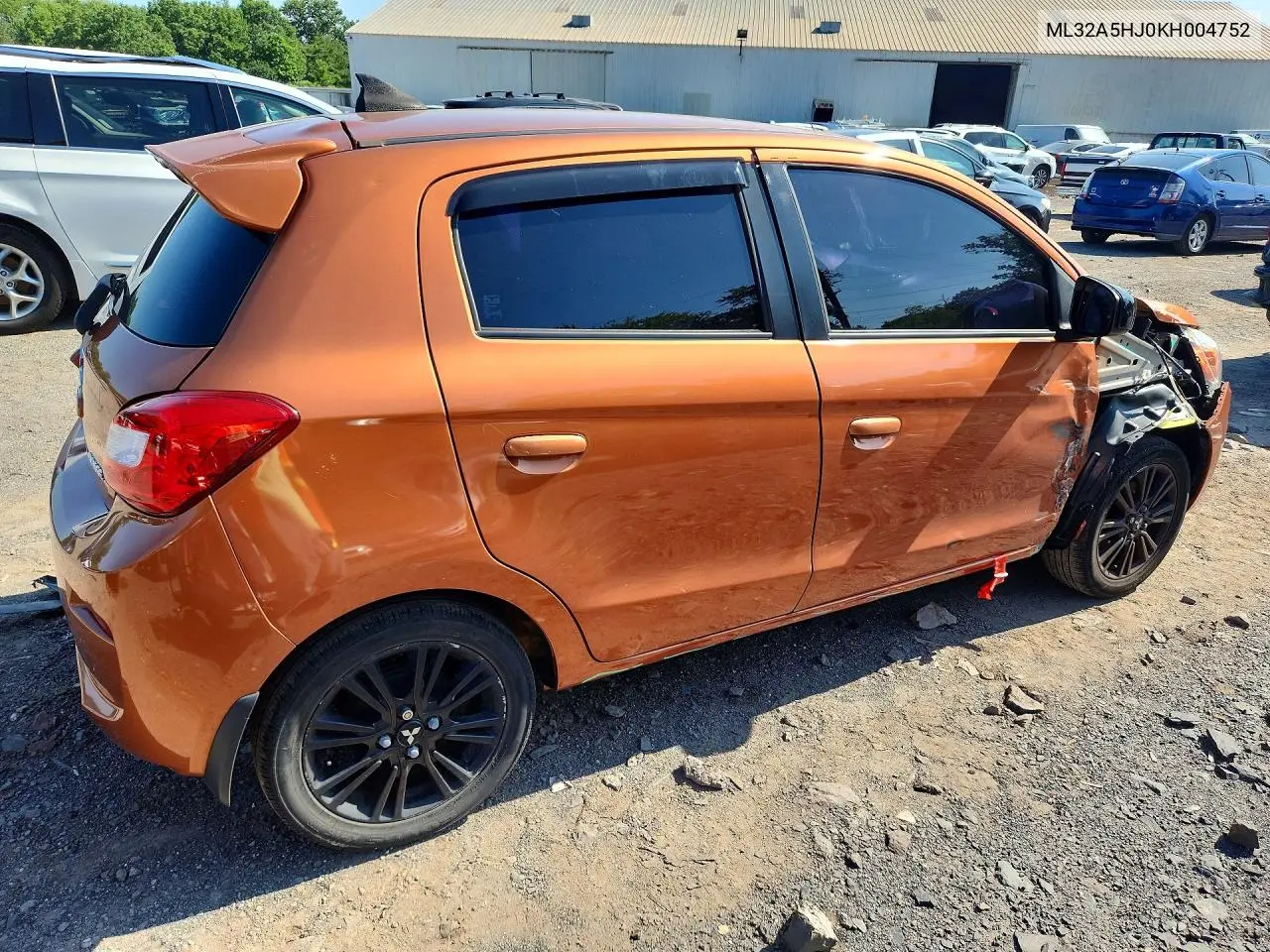 2019 Mitsubishi Mirage Le VIN: ML32A5HJ0KH004752 Lot: 61530656