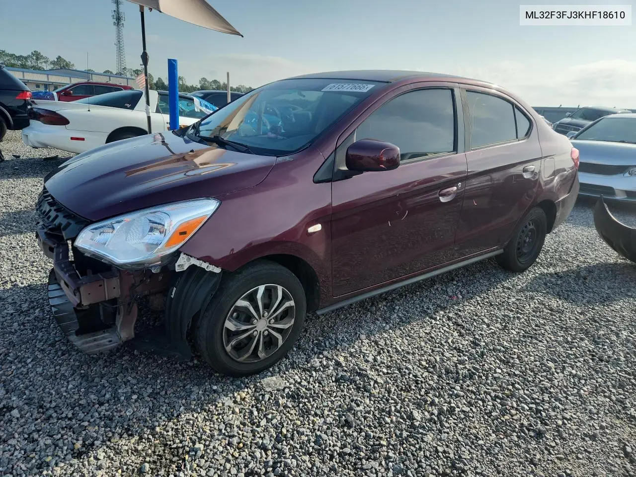 2019 Mitsubishi Mirage G4 Es VIN: ML32F3FJ3KHF18610 Lot: 61577666