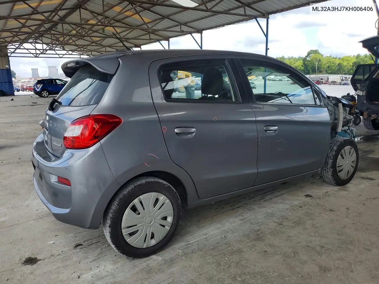 2019 Mitsubishi Mirage Es VIN: ML32A3HJ7KH006406 Lot: 61586326
