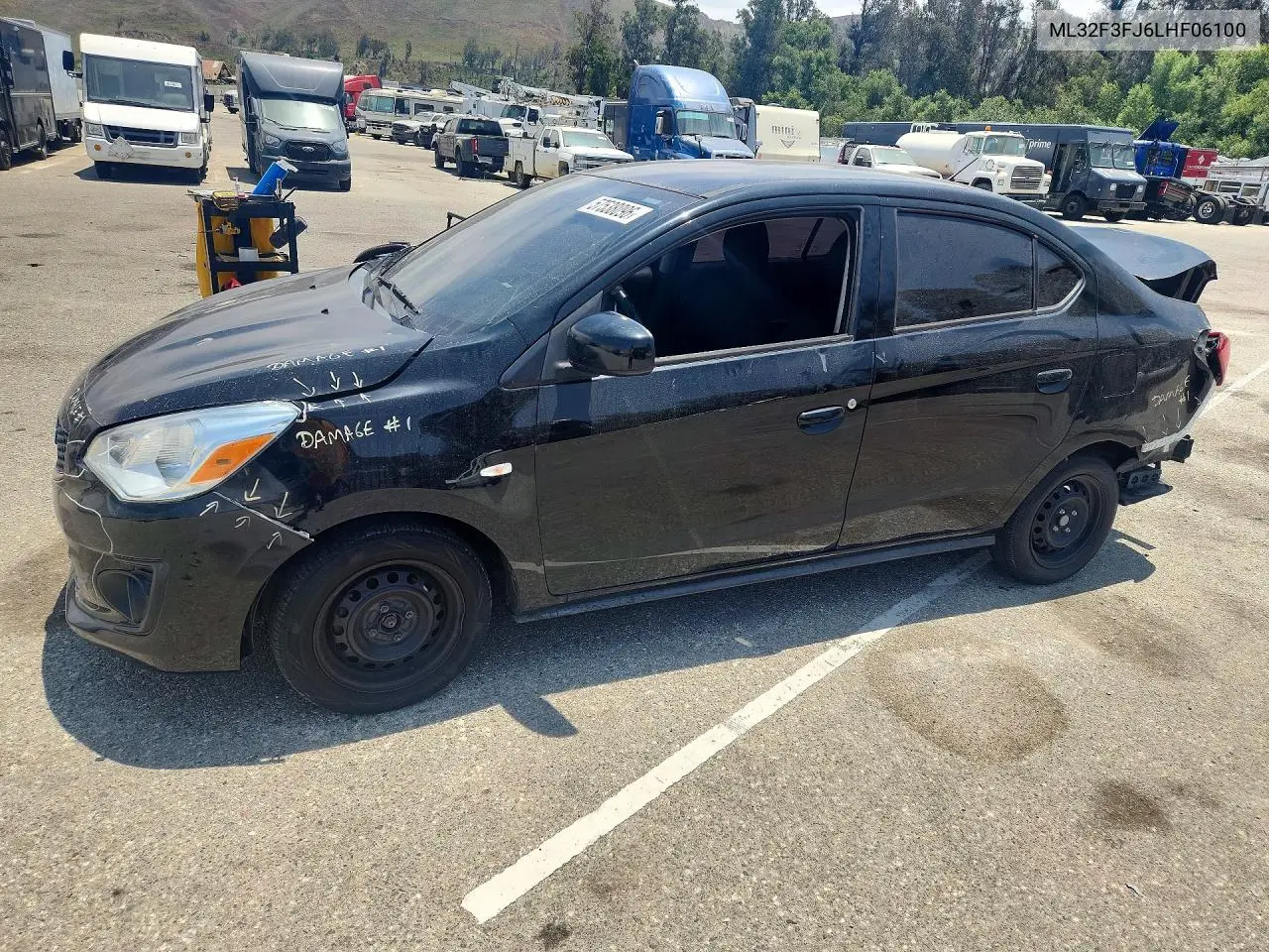 2020 Mitsubishi Mirage G4 Es VIN: ML32F3FJ6LHF06100 Lot: 57538096