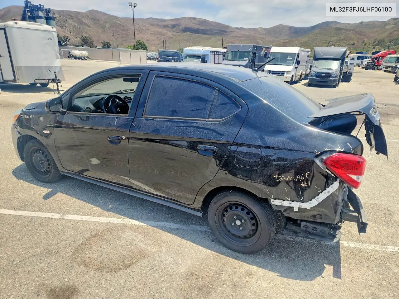 2020 Mitsubishi Mirage G4 Es VIN: ML32F3FJ6LHF06100 Lot: 57538096