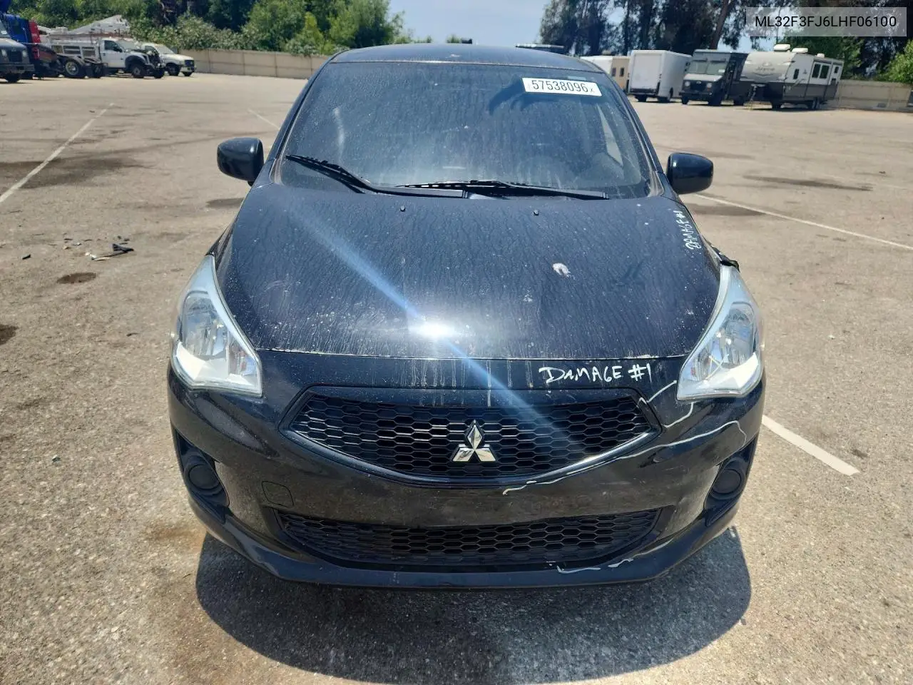 2020 Mitsubishi Mirage G4 Es VIN: ML32F3FJ6LHF06100 Lot: 57538096