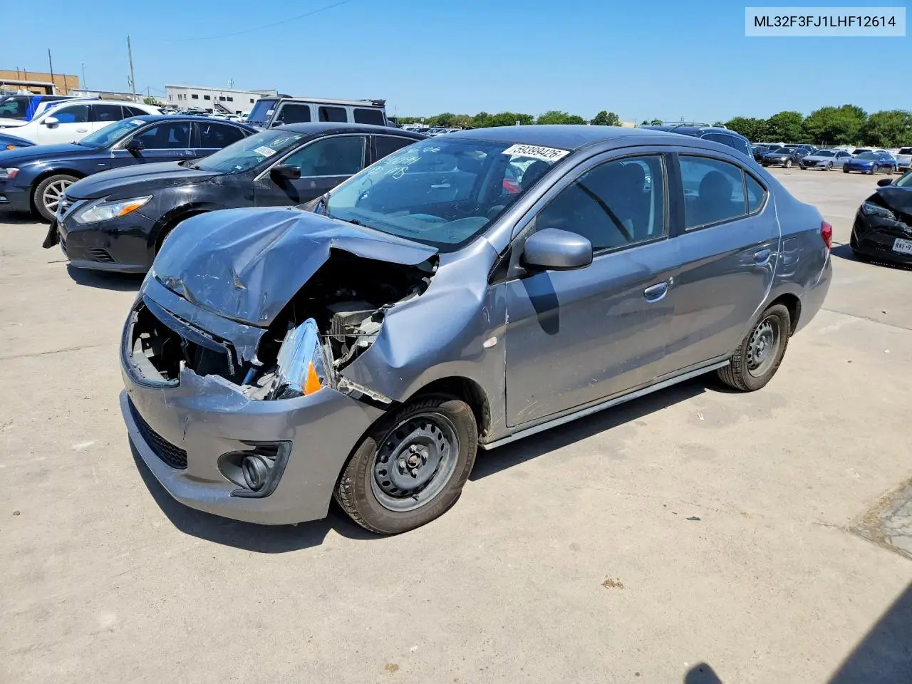 2020 Mitsubishi Mirage G4 Es VIN: ML32F3FJ1LHF12614 Lot: 59399426