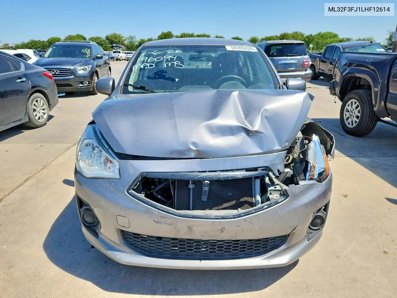 2020 Mitsubishi Mirage G4 Es VIN: ML32F3FJ1LHF12614 Lot: 59399426
