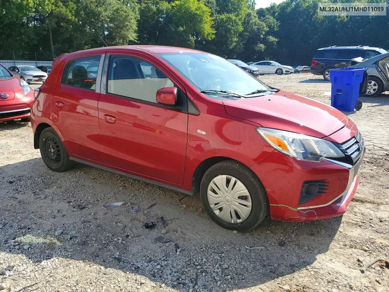 2021 Mitsubishi Mirage Es VIN: ML32AUHJ1MH011089 Lot: 59804086