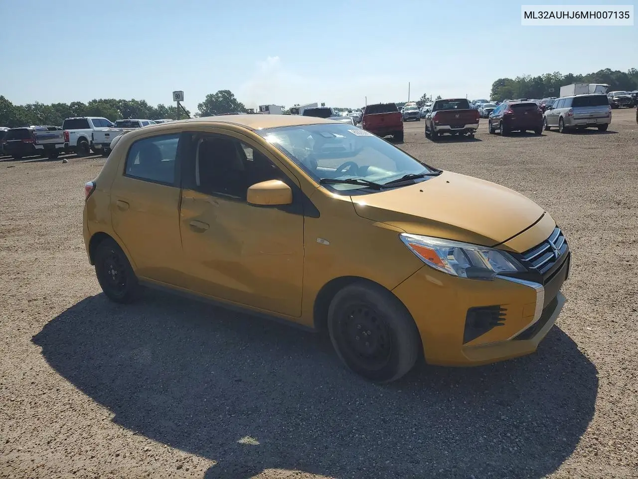 2021 Mitsubishi Mirage Es VIN: ML32AUHJ6MH007135 Lot: 60035566