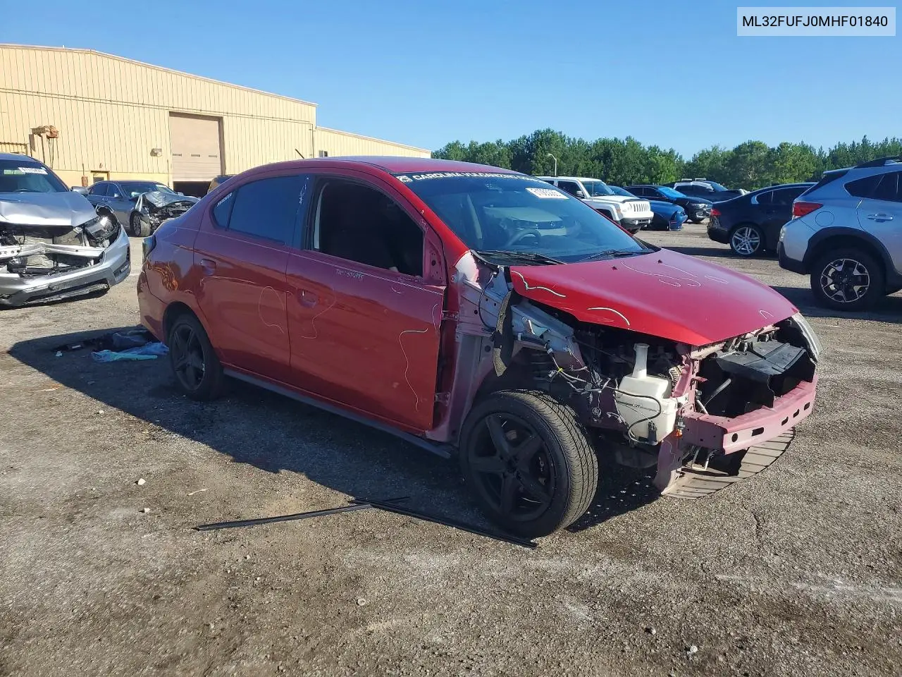 2021 Mitsubishi Mirage G4 Es VIN: ML32FUFJ0MHF01840 Lot: 61065086