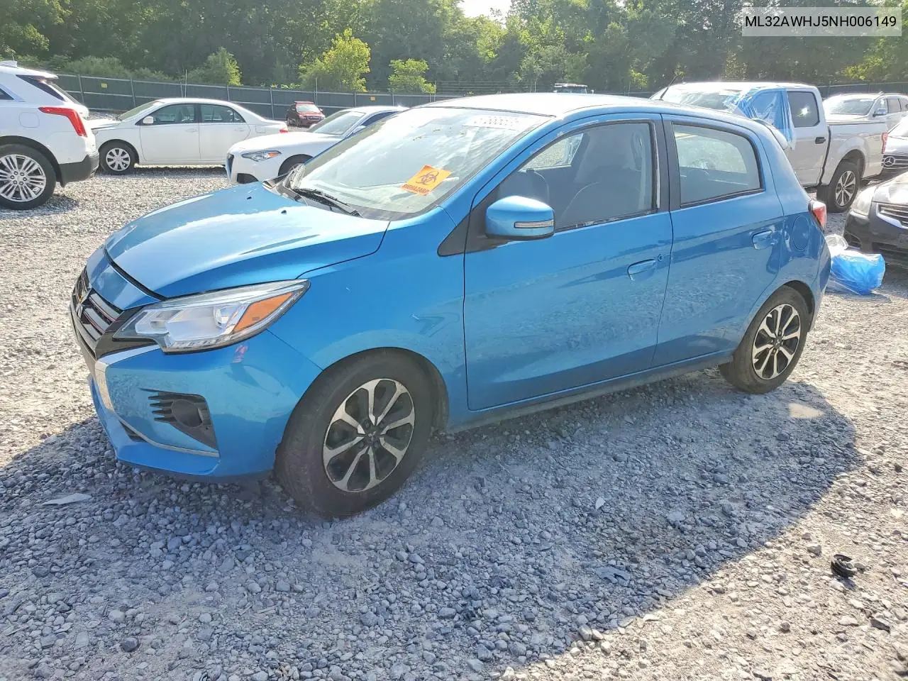 2022 Mitsubishi Mirage Se VIN: ML32AWHJ5NH006149 Lot: 57885596