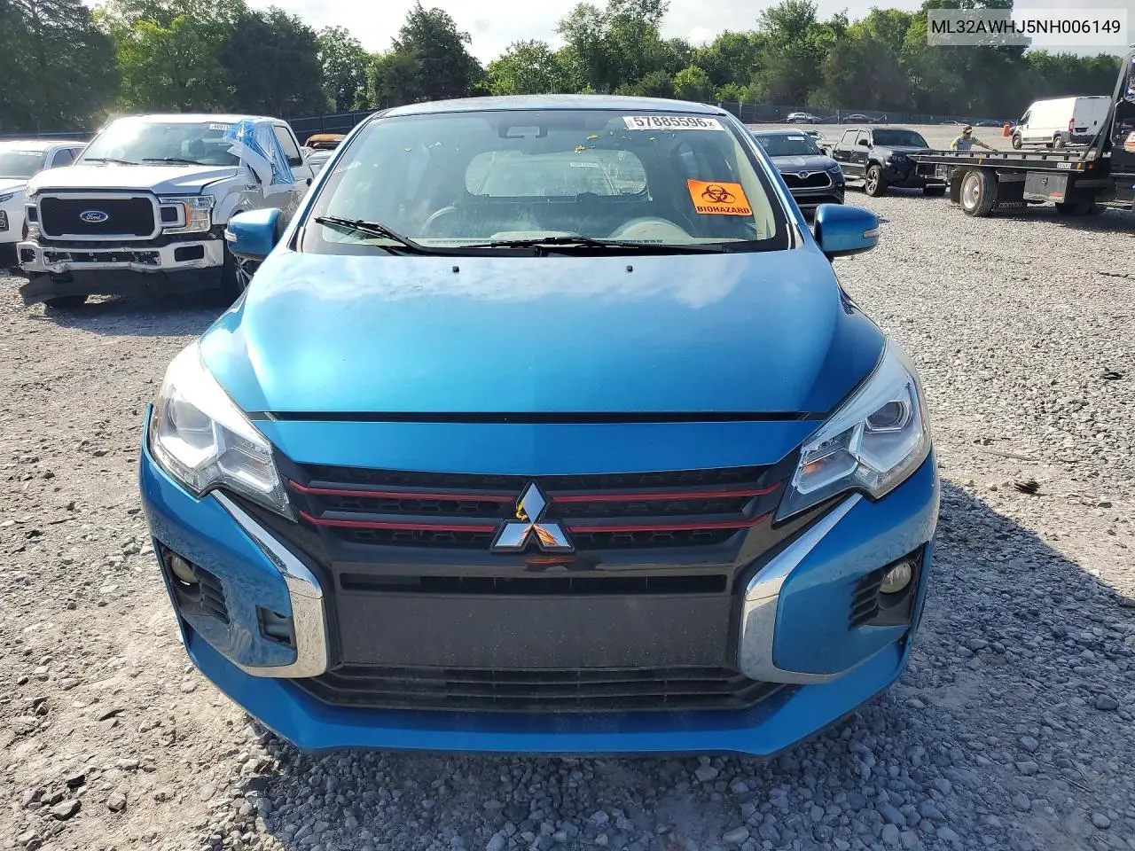 2022 Mitsubishi Mirage Se VIN: ML32AWHJ5NH006149 Lot: 57885596