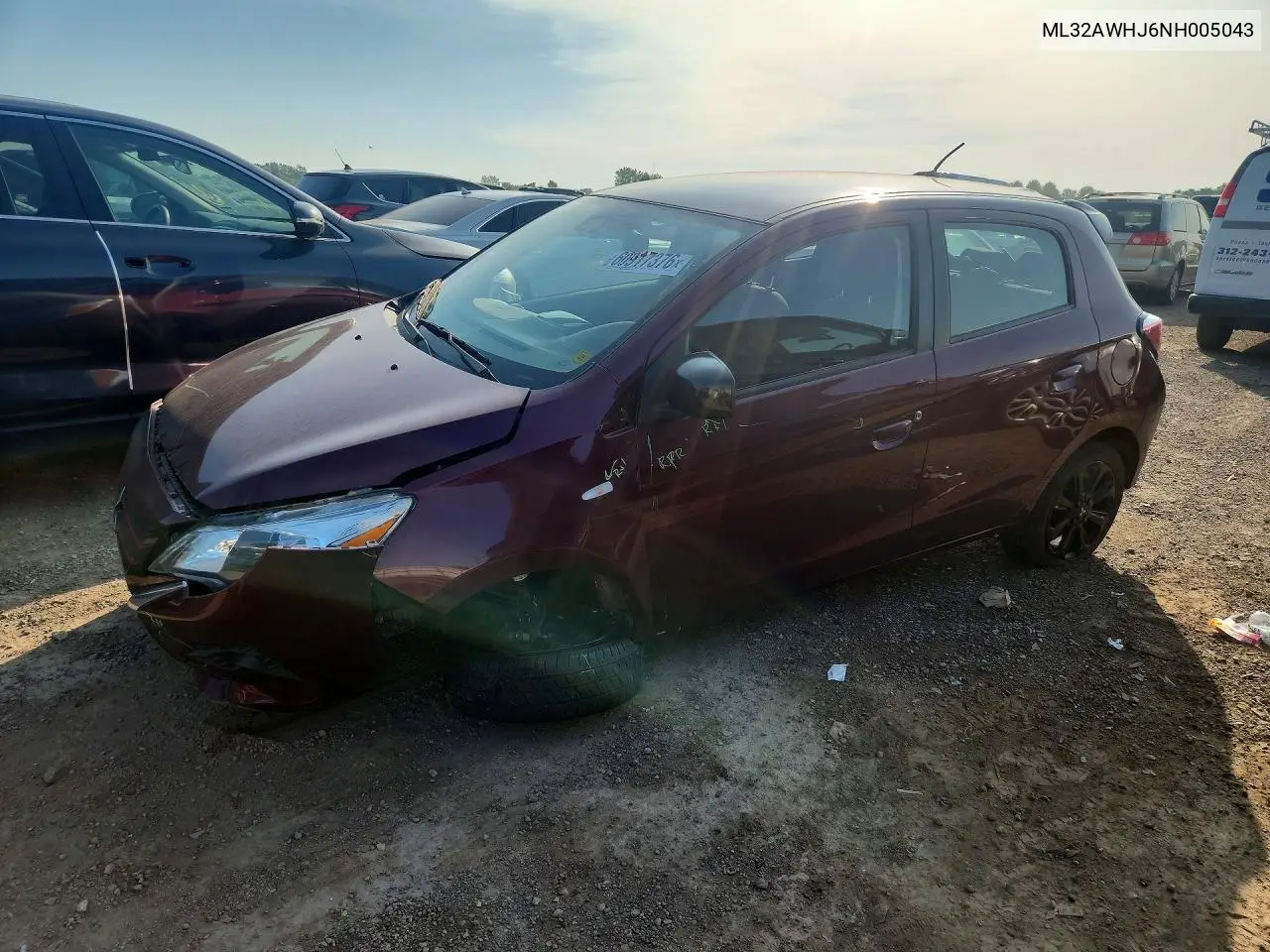 2022 Mitsubishi Mirage Se VIN: ML32AWHJ6NH005043 Lot: 60917376