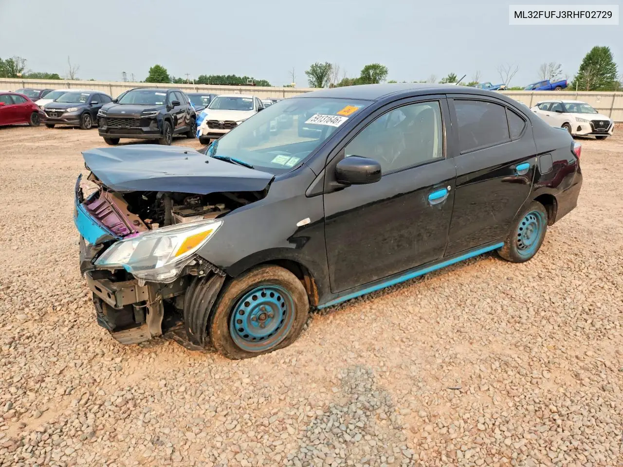 2024 Mitsubishi Mirage G4 Es VIN: ML32FUFJ3RHF02729 Lot: 59131646